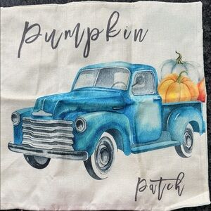 Blue Truck Pumpkin Patch Pillow Cover